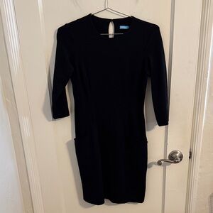 J. McLaughlin Black Pencil Dress with Front Pockets XXS